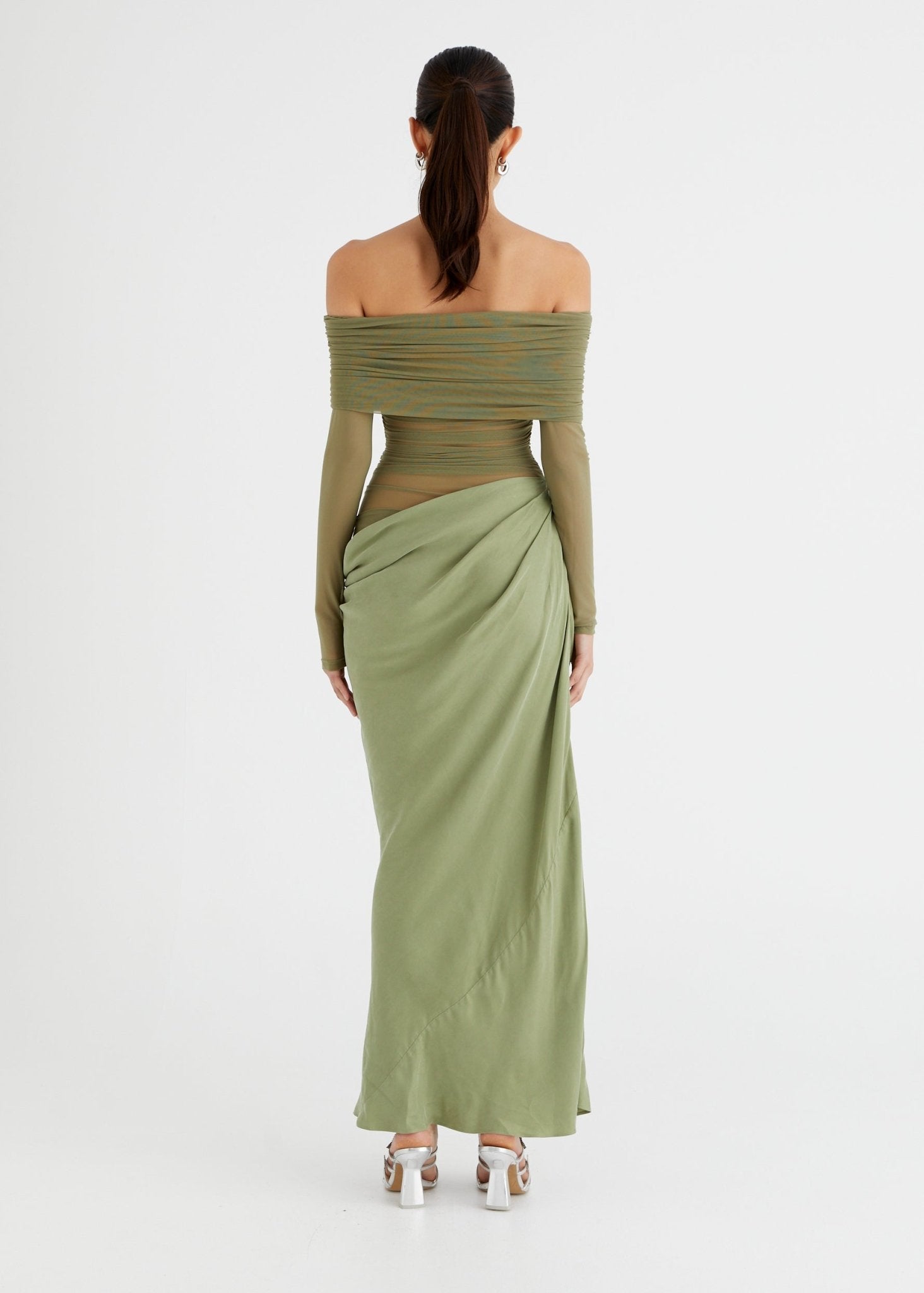 Yasmin Off - Shoulder Maxi Dress | Pistachio - Saudade